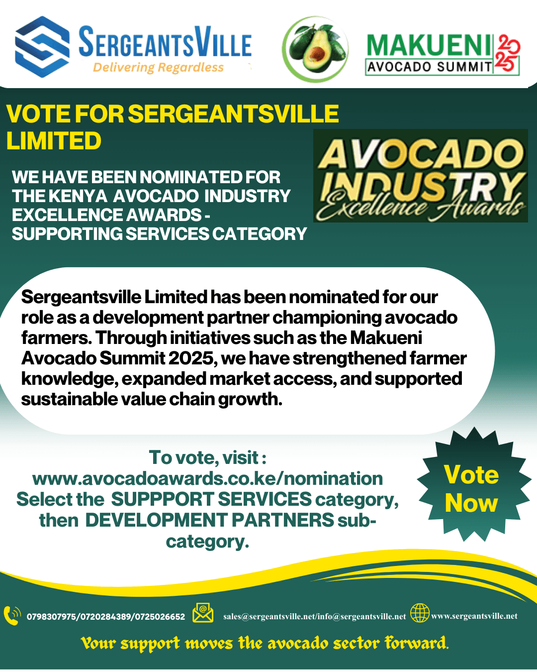 Sergeantsville Limited Nominated for the Kenya Avocado Industry Excellence Awards